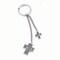 Contemporary Home Living 5" Acrylic Covered Crystals Double Cross Key Chain